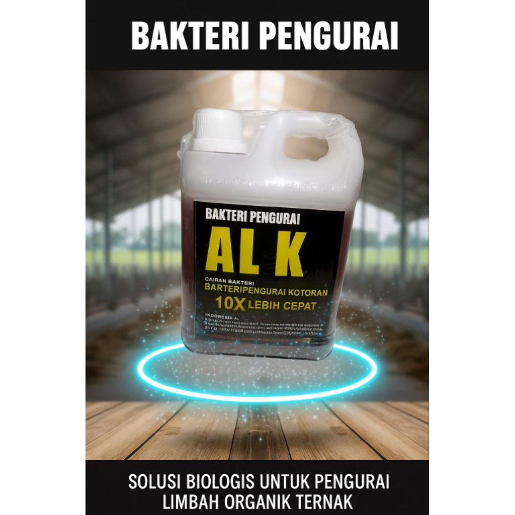 PENGURAI BAKTERI AL K 1000ML - PEMBASMI VIRUS  & PENGURAI BAKTERI PADA KOTORAN SAPI & KAMBING