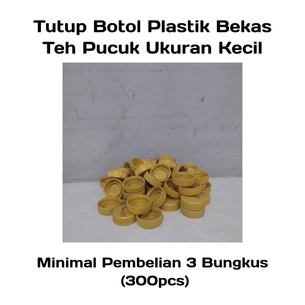 100pcs Tutup Botol Plastik Teh Pucuk Ukuran Kecil Bekas Bersih Murah