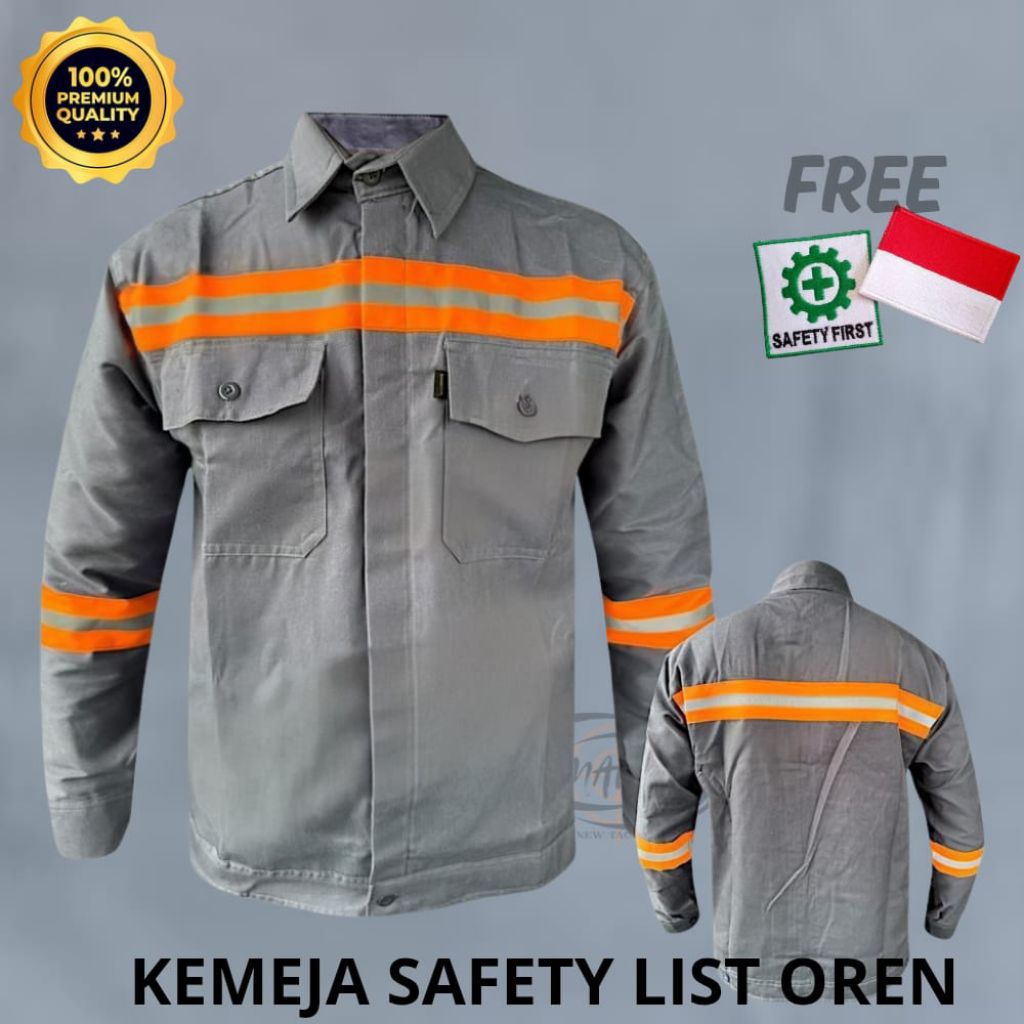 KEMEJA TACTICAL SAFETY LIST ORANGE PANJANG PRIA/KEMEJA LAPANGAN SAFETY LIST ORANGE/KEMEJA FORMAL