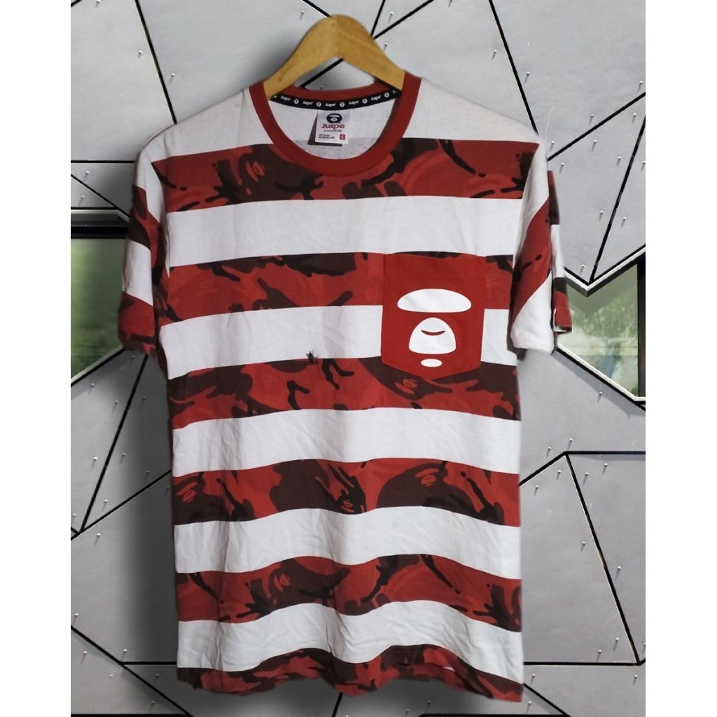 aape motif salur poket kaos second/bekas/preloved/branded