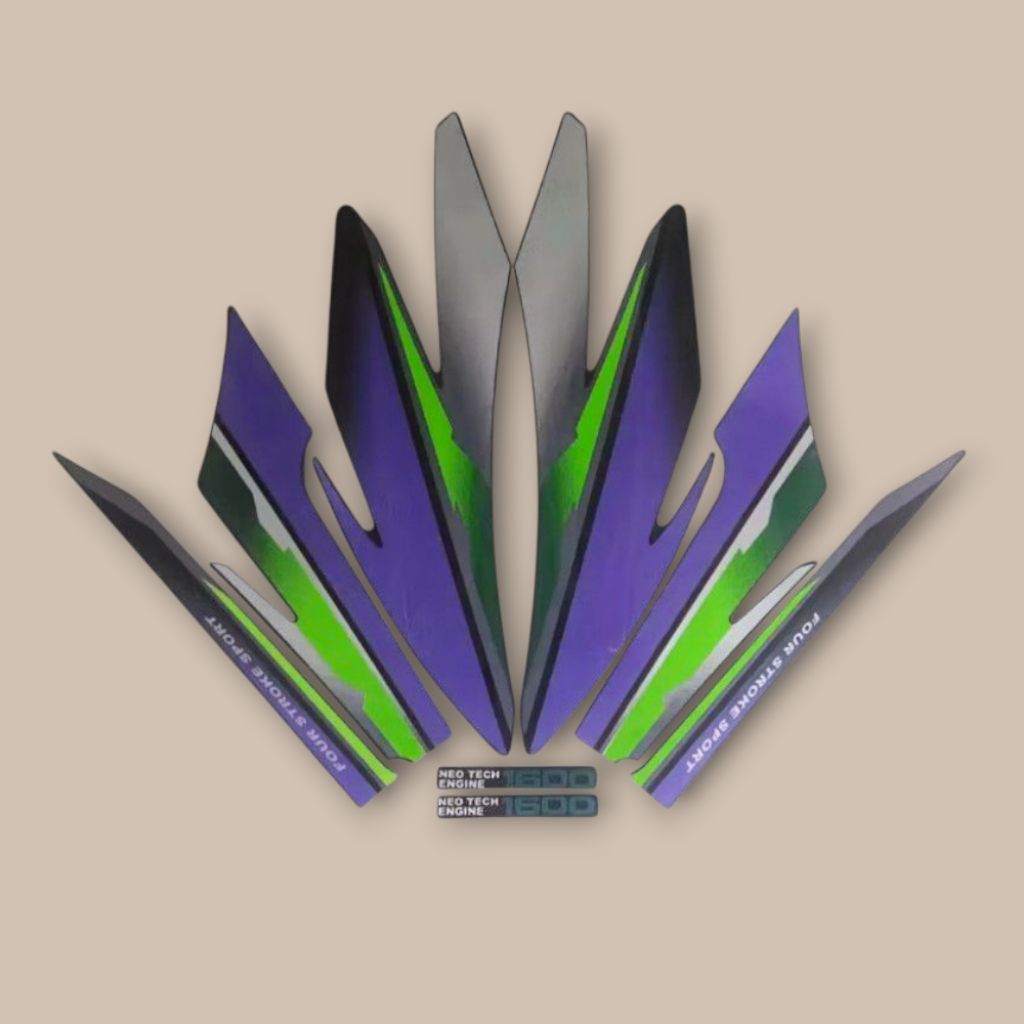 STIKER STRIPING LES LIS BODY MOTOR HONDA GL PRO 1997 NEOTECH HIJAU