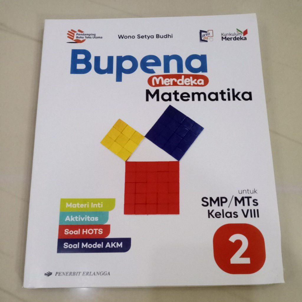 Buku bupena matematika kumer/kurikulum merdeka SMP kls 2-8/V111 erlangga