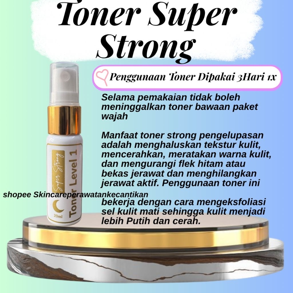 Toner Wajah Dosis Tinggi Toner Strong Pemutih Wajah Ada Proses Pengelupasan Jerawat Flek Whitening