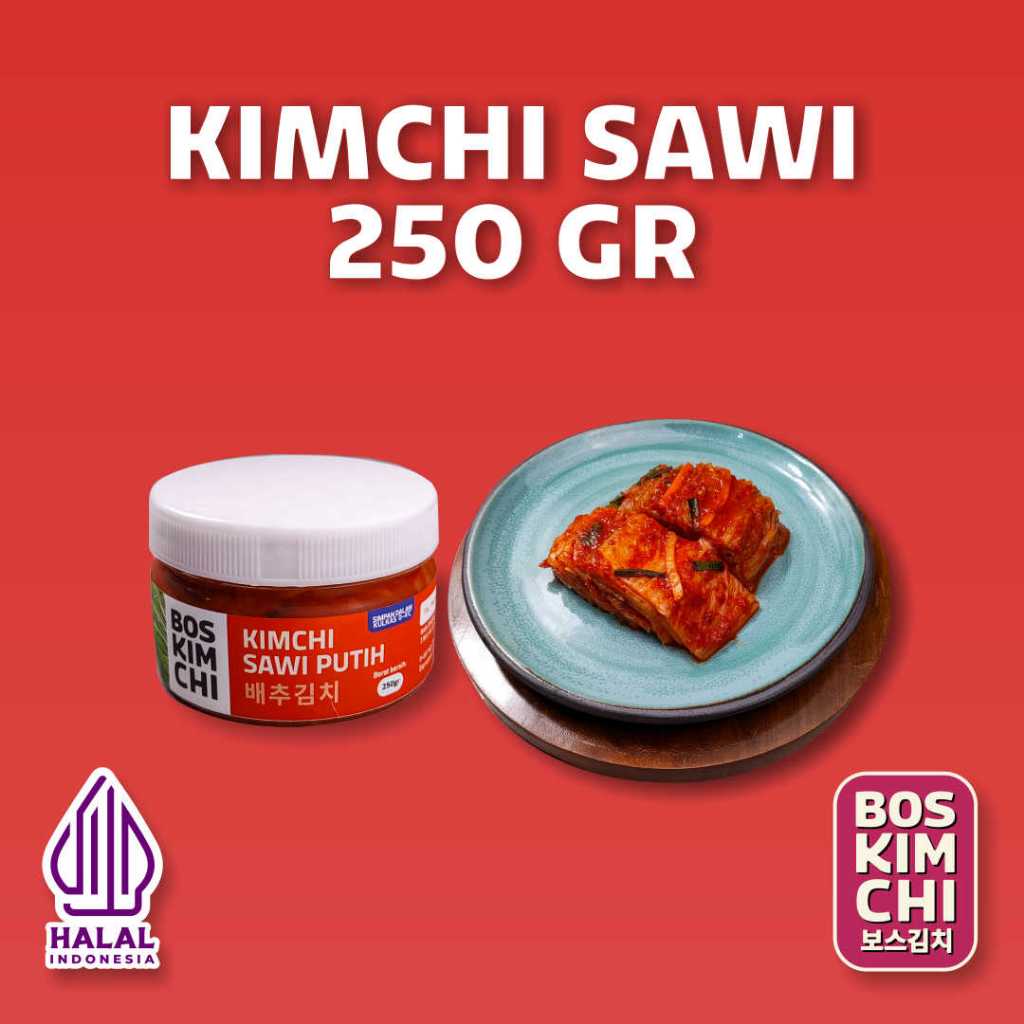 Boskimchi Kimchi Sawi 250gr Fresh Homemade || Baechu Kimchi 250gr Fresh Halal Kemasan Toples Plastik
