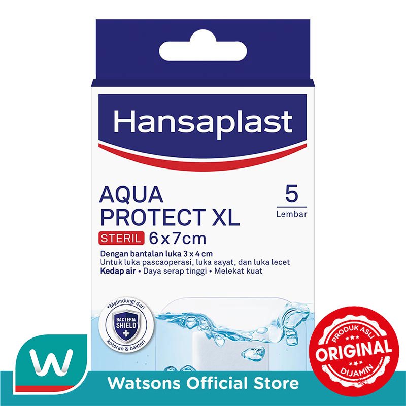Hansaplast Plester Tahan Air Aqua Protect XL isi 5 P3K Waterproof