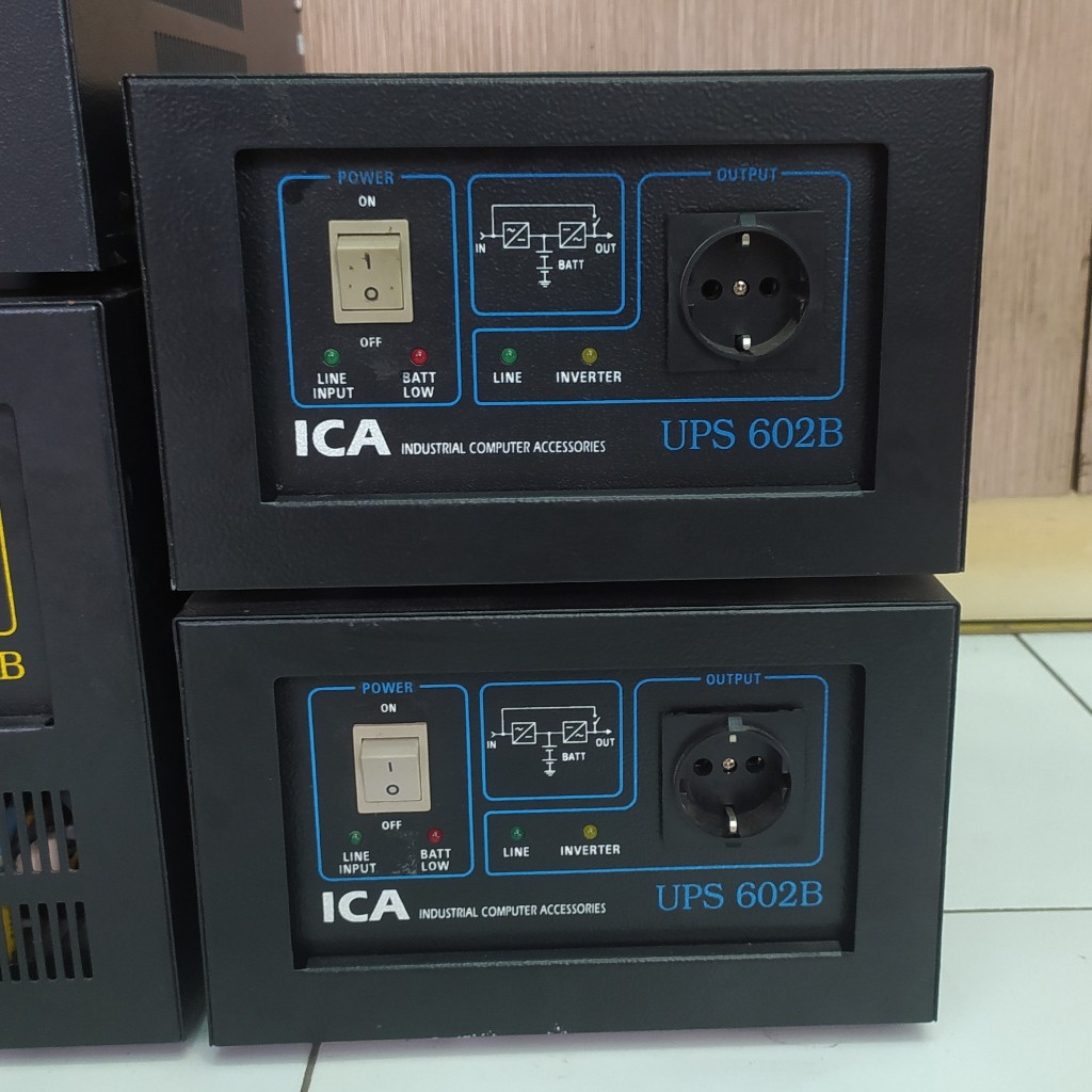 UPS bekas ICA 602B 1200VA (24V) dan 302B 600VA (12V) Normal - Baterai Baru