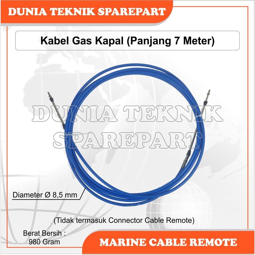 7 METER MARINE CABLE REMOTE / KABEL GAS MESIN KAPAL / TALI GAS KAPAL
