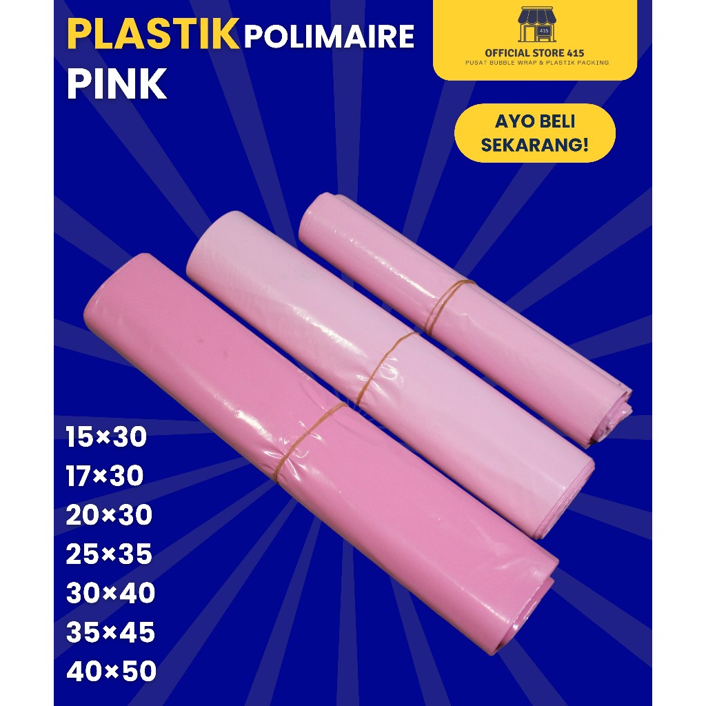 Polymailer 30x40 Plastik Packing Polimer Pink Silver Hitam Putih