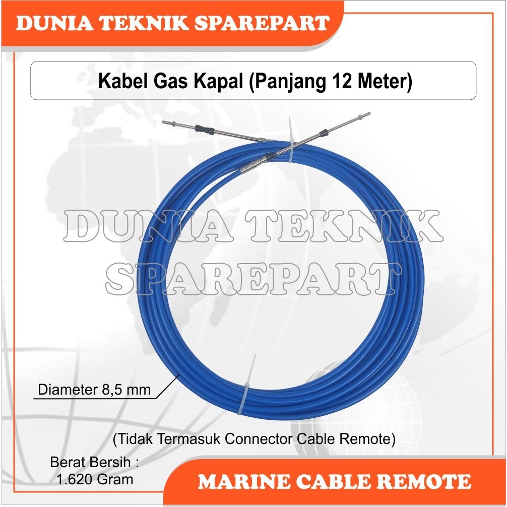12 METER MARINE CABLE REMOTE / KABEL GAS MESIN KAPAL / TALI GAS KAPAL