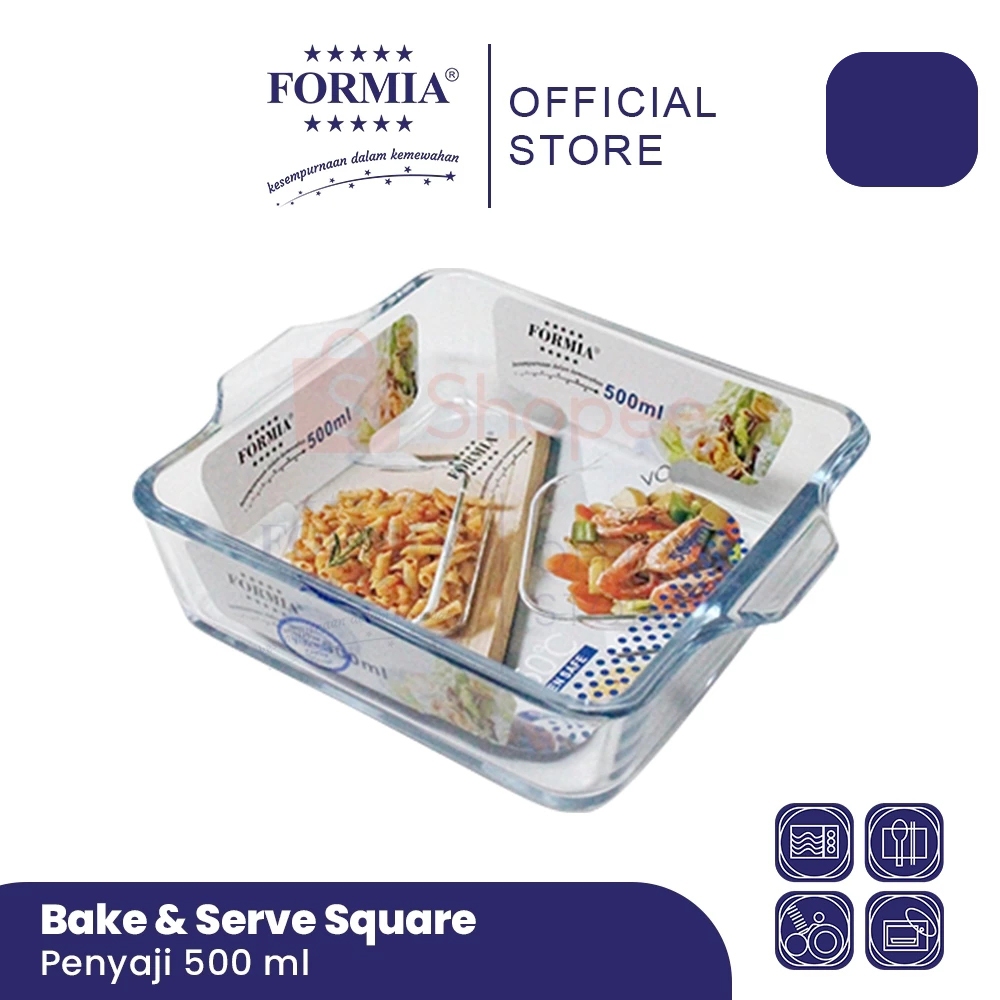 Formia Loyang Kaca Bake & Serve Square Dish Persegi 500 ml