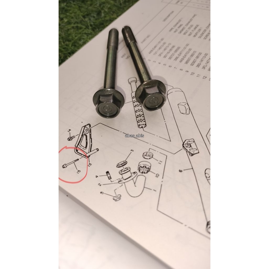 baut breket knalpot rx king cobra original nos