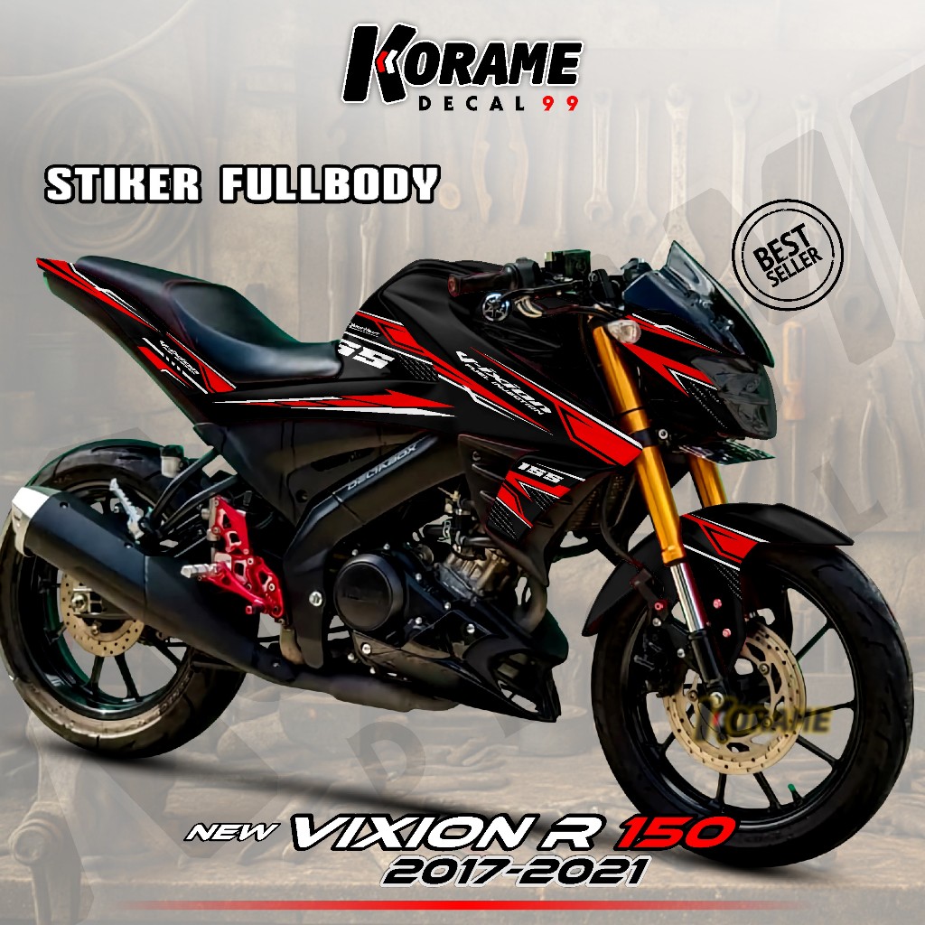Decal All New Vixion R // Decal Stiker Vixion All New 155 Model Black List 2 Color Full Body