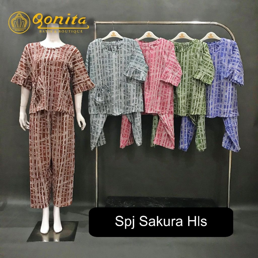 Setelan Qonita batik || Spj Sakura Hls || Daster Qonita Batik Pekalongan ori || Celana batik