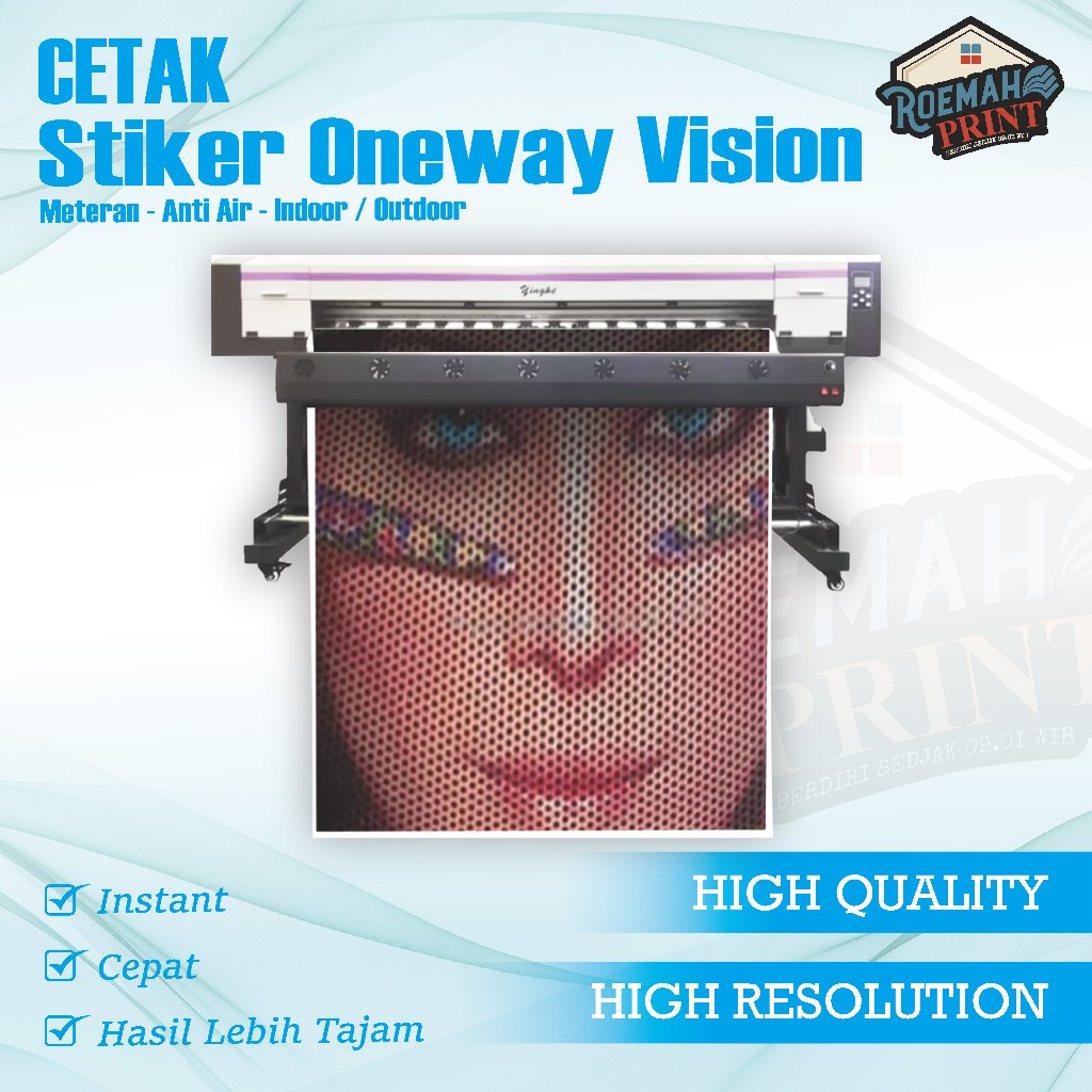 Cetak/Print Stiker One Way Vision Untuk Kaca