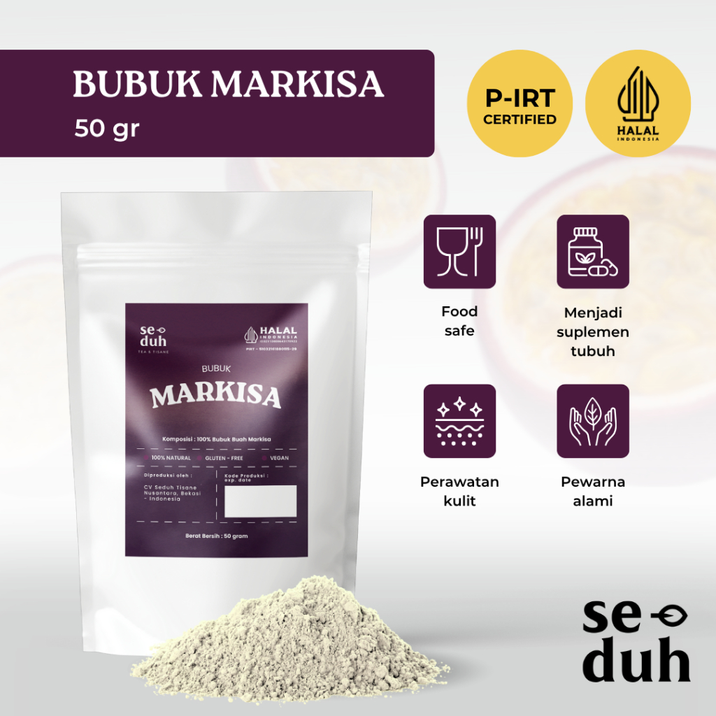 SEDUH TEA & TISANE | Bubuk Extract Markisa / Passion Fruit Extract Powder / Fruit Powder 50 gram