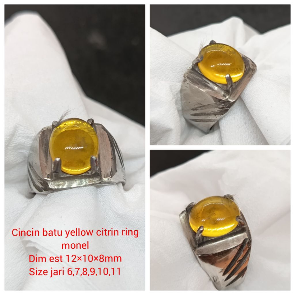 CINCIN BATU YELLOW TOPAZ MINION RING MONEL CAKAR