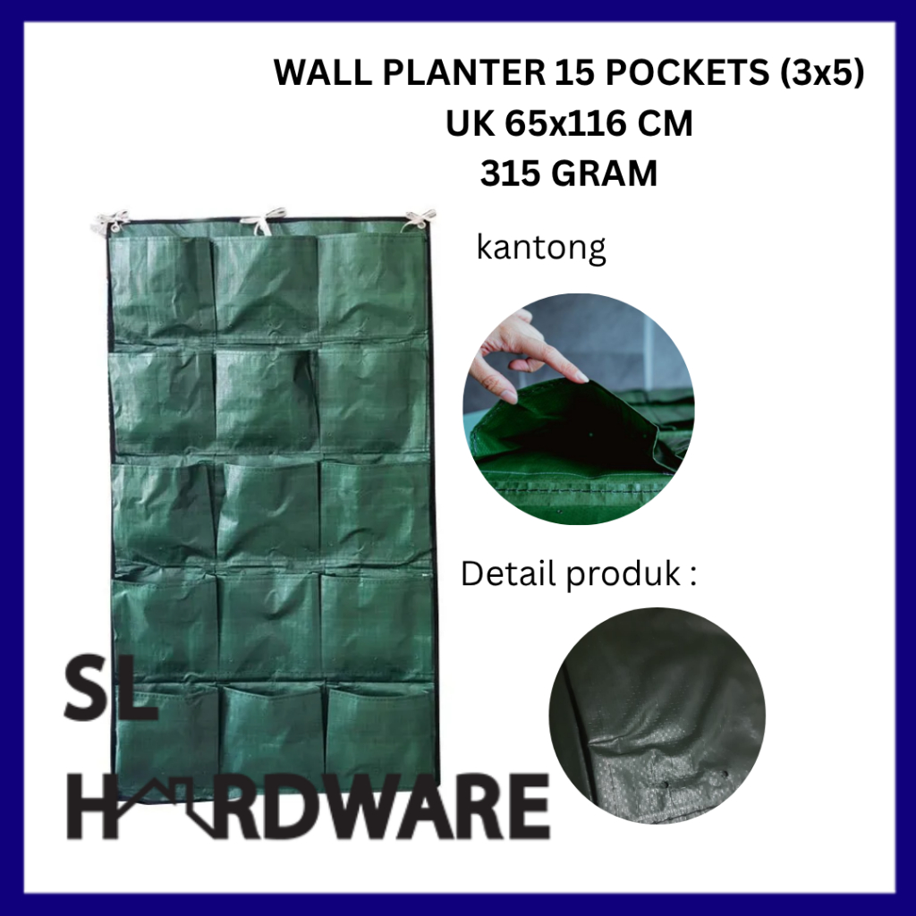 Wall Planter Bag 15 Kantong Pot Dinding Hijau Planter Bag Vertical