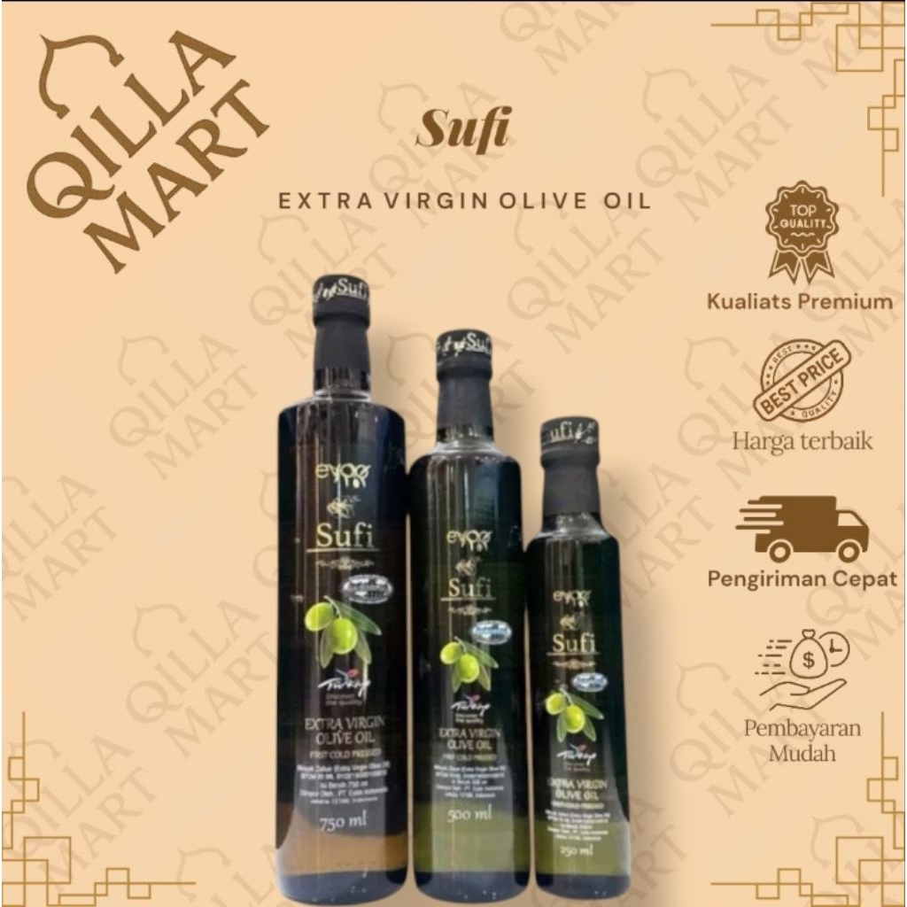 Minyak Zaitun Sufi Extra Virgin Olive Oil - EVOO Cold Pressed 100% Original | 250ml 500ml 750ml