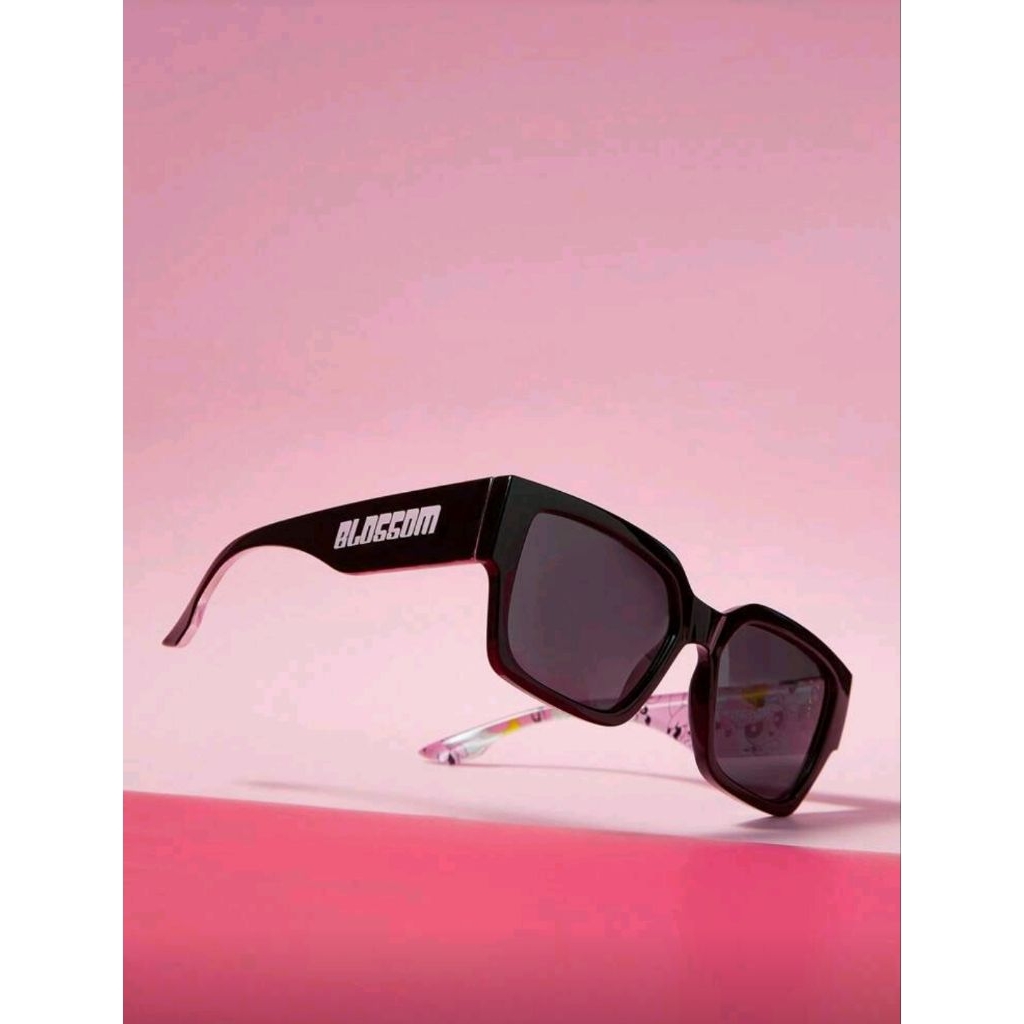 THE POWERPUFF GIRLS X SHEIN Blossom, Bubbles Pattern Square Fashion Glasses