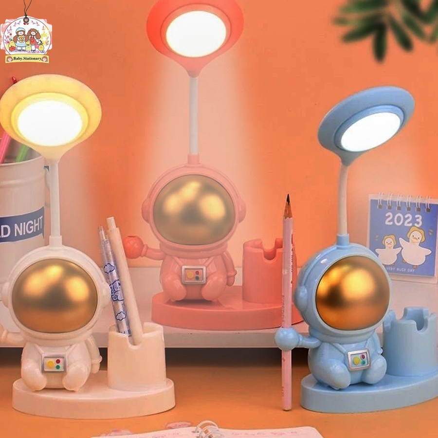 Lampu Astronot Serutan Lampu Meja Belajar Portable Tempat pensil Portable
