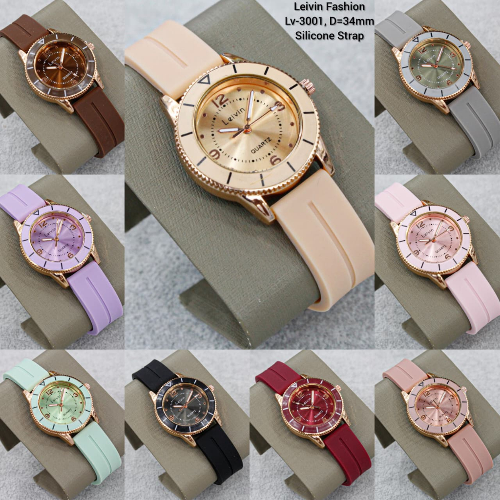 Jam Leivin Watch Original LV 3001 Rubber Strap free gift box