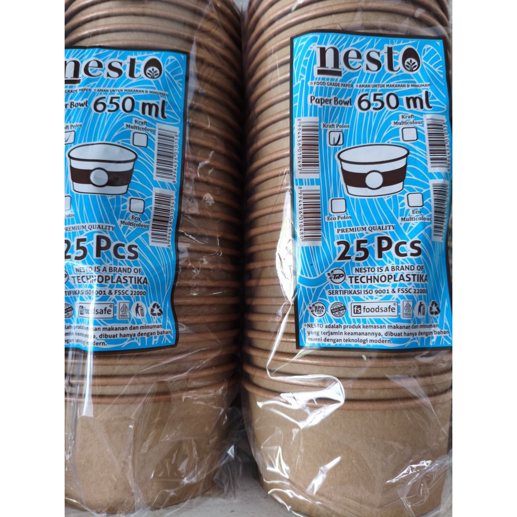 (25pcs) Paper Bowl 650 ML Nesto