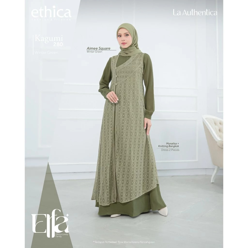 Ethica Kagumi 280 Winter Green Gamis Busui Wudhu || Ethica Kagumi Gamis Remaja Dewasa Busui Wudhu