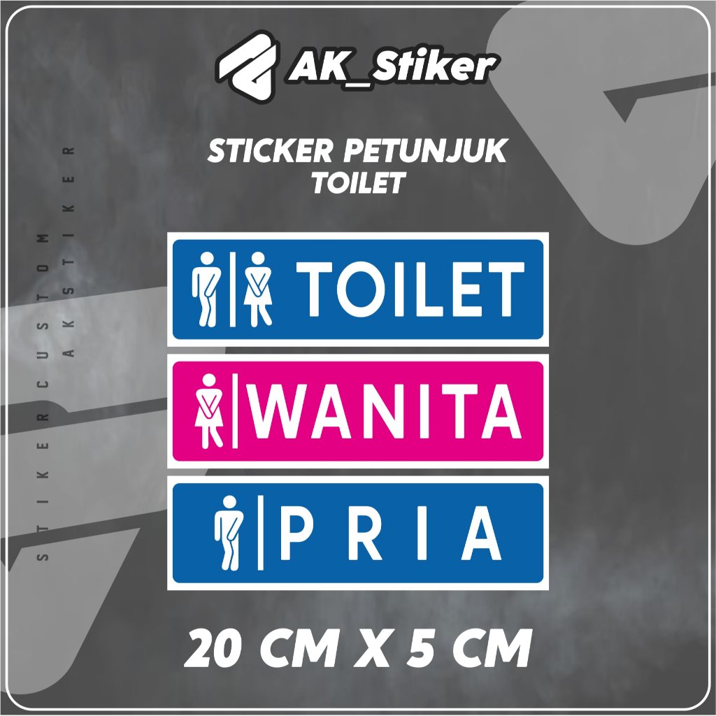 Sticker Toilet Waterproof Sticker Label Toilet / Stiker toilet pria / stiker toilet wanita