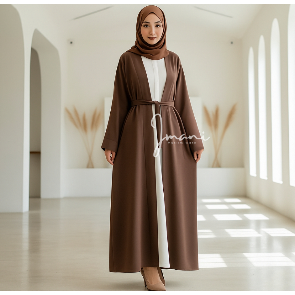 KHAIRA - Abaya Outer Polos Basic Bahan Syakila Premium - Long Outer Lengan Panjang - Gamis Outerwear