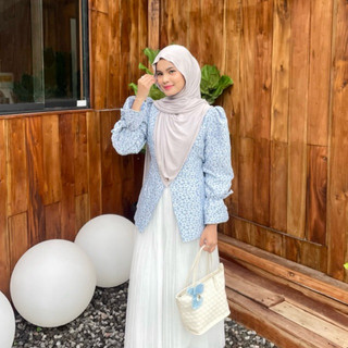 Delova Wardrobe - MAYA BLOUSE Jaguard Embos Atasan Premium Baju Wisuda Lamaran ootd Blouse