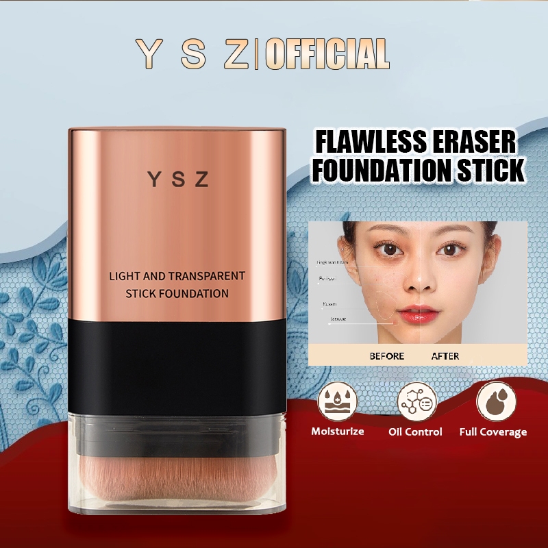 YSZ Flawless Eraser Foundation Stick Full Coverage Matte Foundation + Brush High Cover Oil control S