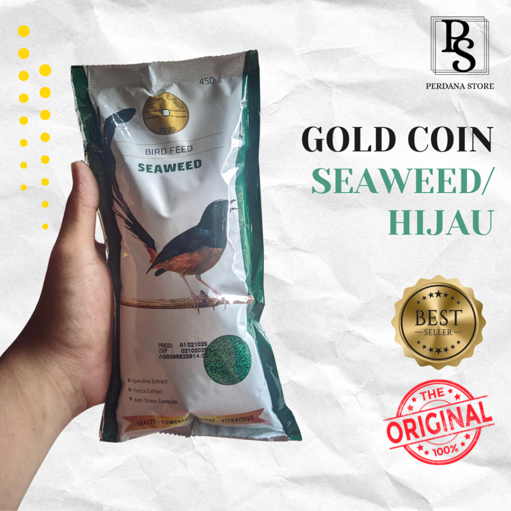 Gold Coin Seaweed / Hijau 450g Untuk Murai