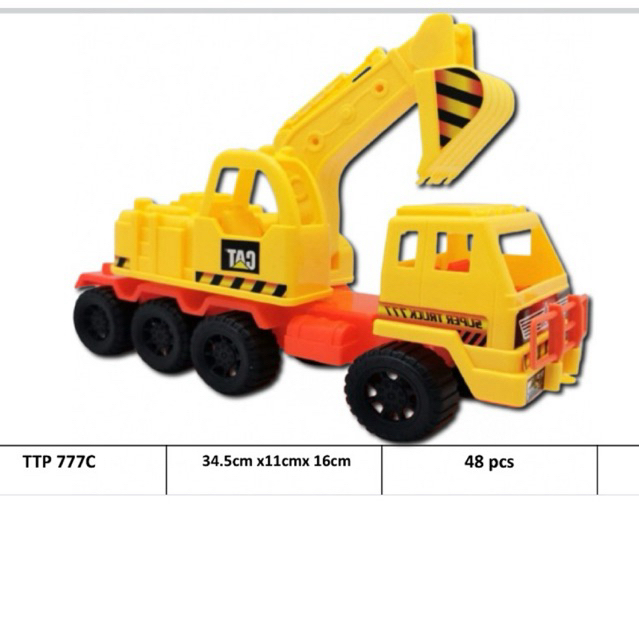 Mainan Truk Keruk Roda 8 Excavator Truk Alat Berat Anak Anak Construction Truk 777C