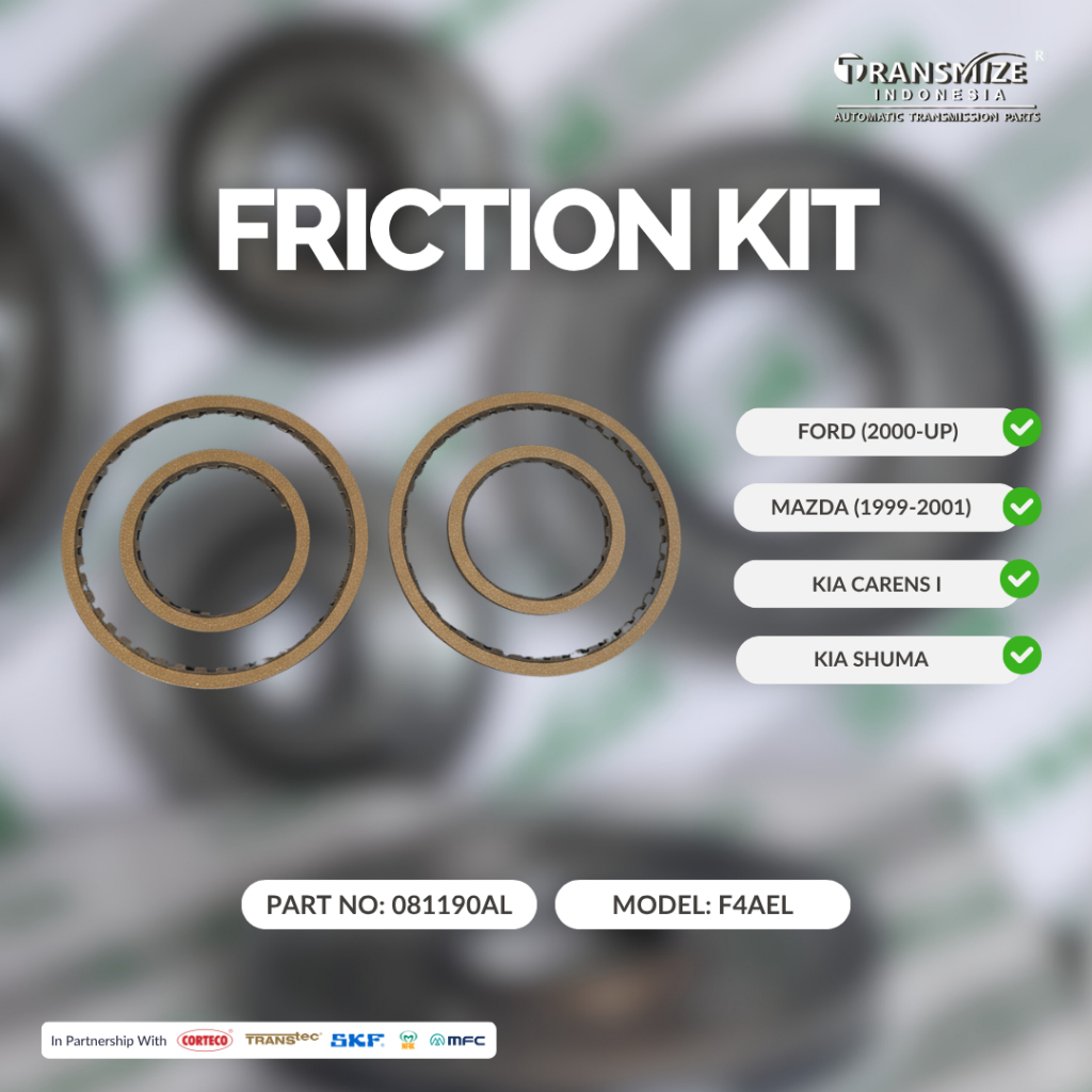 FRICTION KIT 081190AL UNTUK MOBIL FORD 2000-UP / MAZDA 1999-2001 / KIA CARENS I / KIA SHUMA - F4AEL