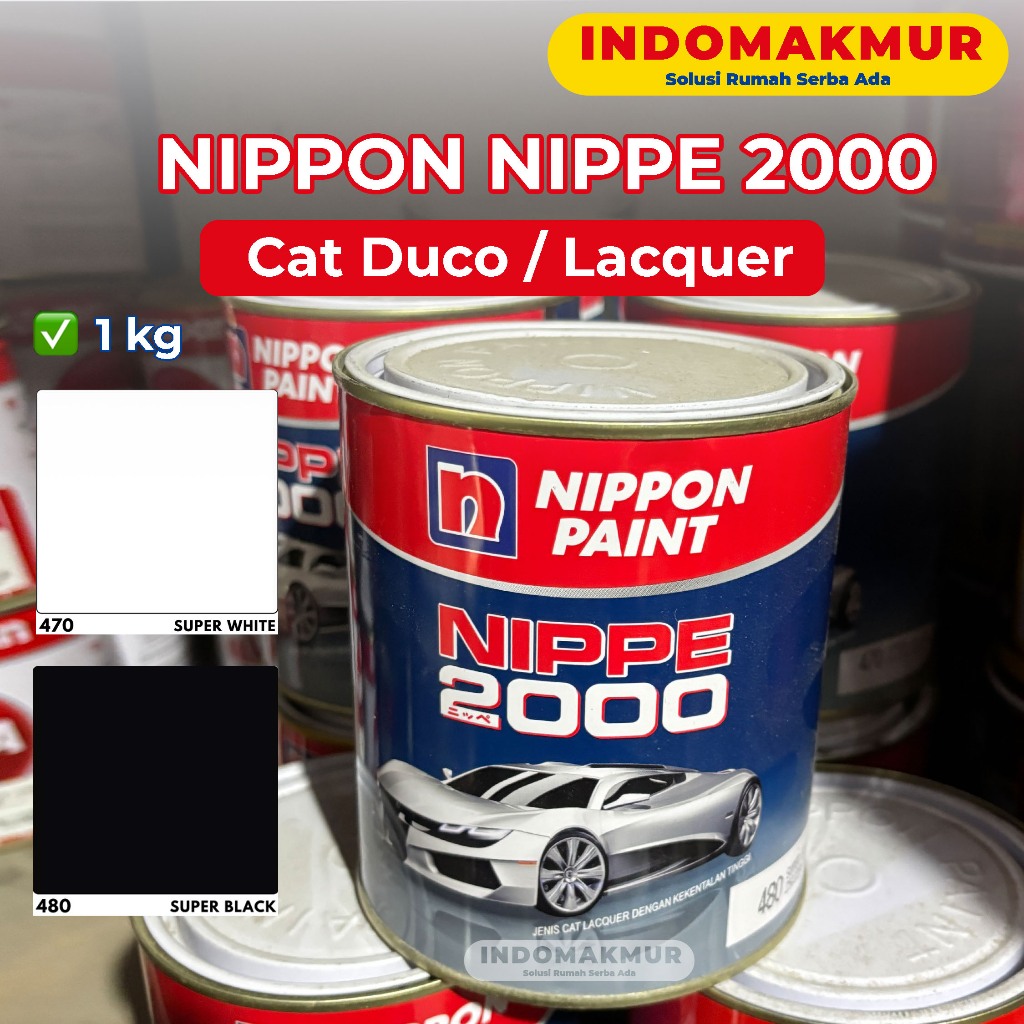 INDOMAKMUR Nippe 2000 1 Liter Nippon Paint / Cat Duco Besi Kayu Epoxy / Cat Mobil