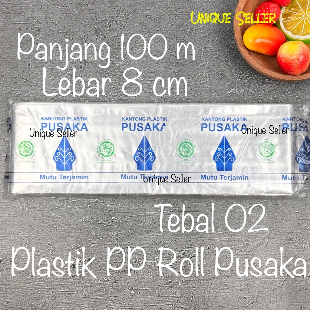 Baru Plastik Pp Roll 8Cm 8 Cm Tebal 02 Panjang 100M Pusaka Plastik Roll Pembungkus Kacang Biji