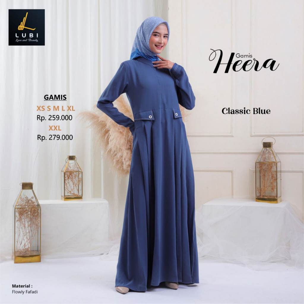 GAMIS DEWASA LUBI HEERA DRESS WARNA CLASIC BLUE