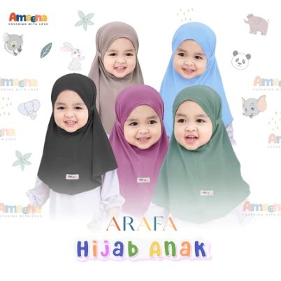 FAZA- Jilbab Anak Bayi Instan Arafa 0 6 Bulan 1 Sampai 4 Tahun Hijab Baby Bahan Jersey - Kerudung Hi