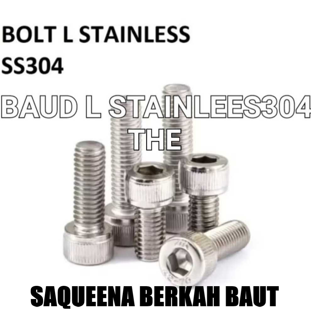 BAUT L STAINLESS304 THE KUNCI L8..( M10X20-120mm )