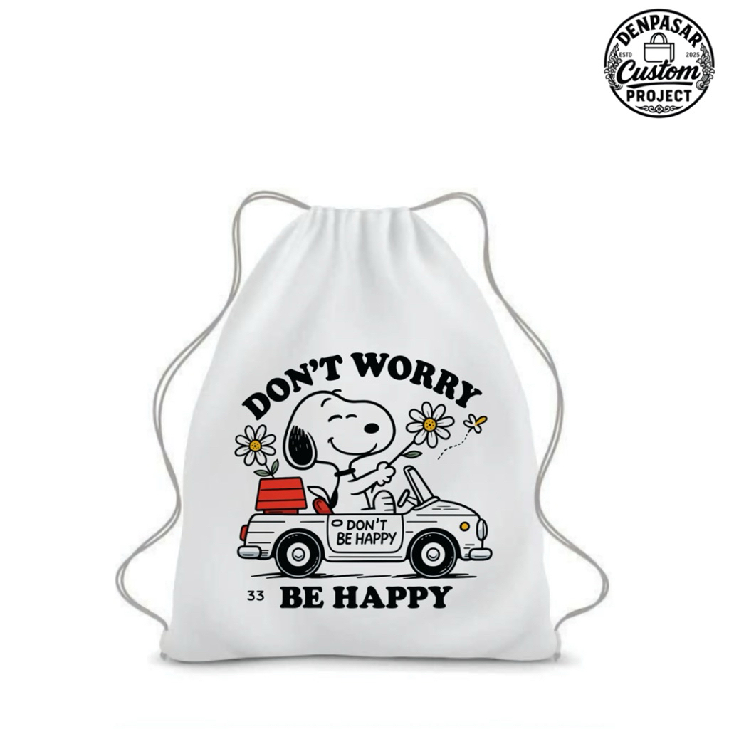 Tas Serut Snoopy Aesthetic Bahan Kanvas Tebal