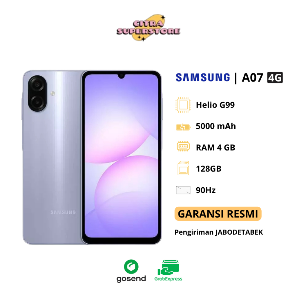 Samsung Galaxy A07 4G RAM 4/64 GB 6/128 GB Garansi