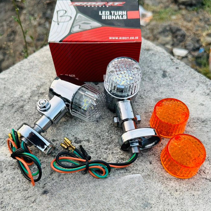 RITING PALU BULAT RETENG PALU SET PEMANIS SEIN KOTAK LED BESI RIDE IT LAMPU RITING SEIN PALU LED DOB