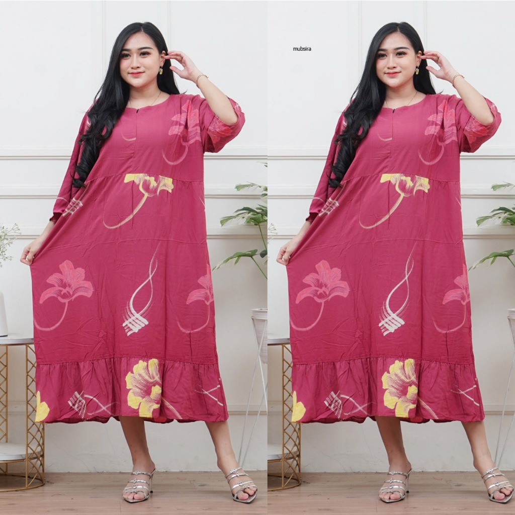 Baju Daster Jumbo Ld 140 Wanita Terbaru 2025 Lengan Pendek Murah