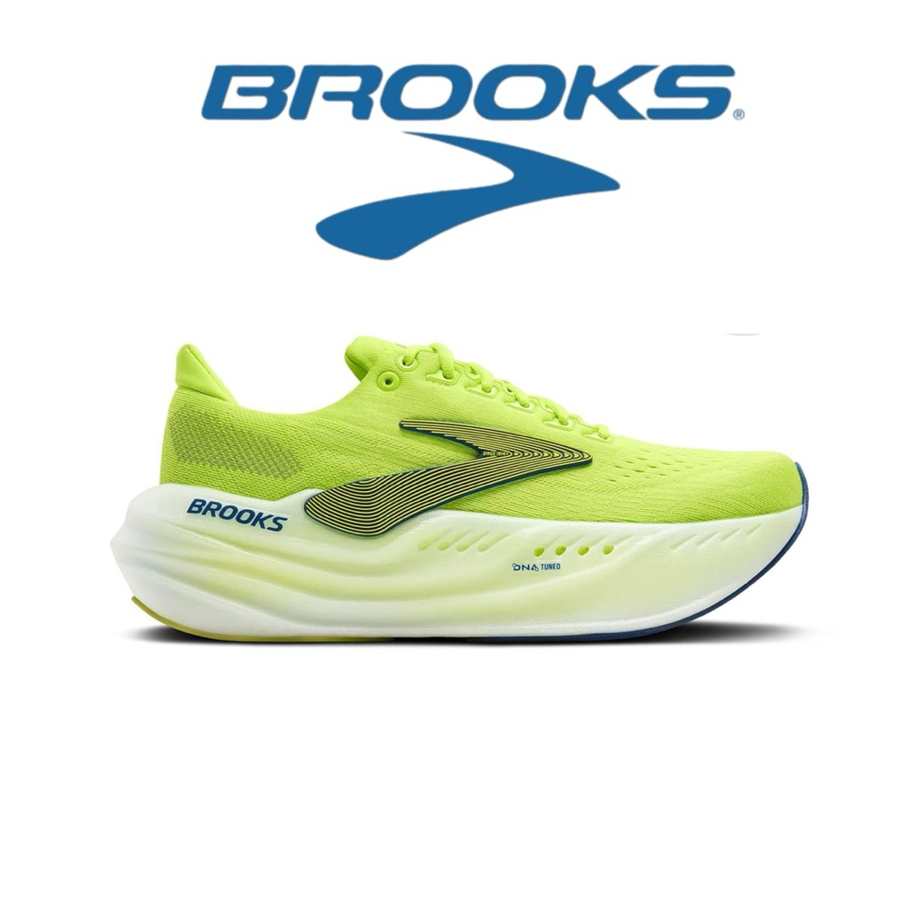 Sepatu Running sepatu Pria Brooks Hijau stabilo