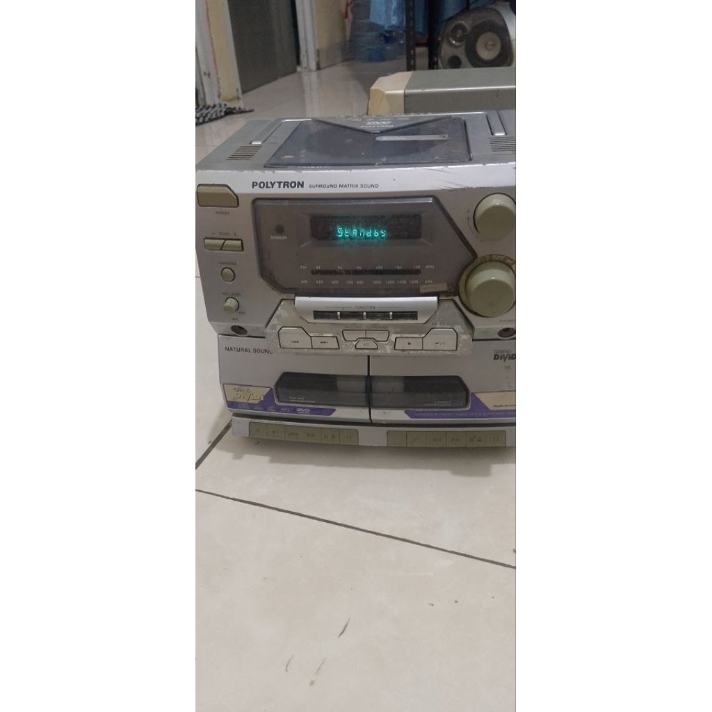 Head unit Radio Tape Compo Polytron Bass Boost series tanpa box speaker