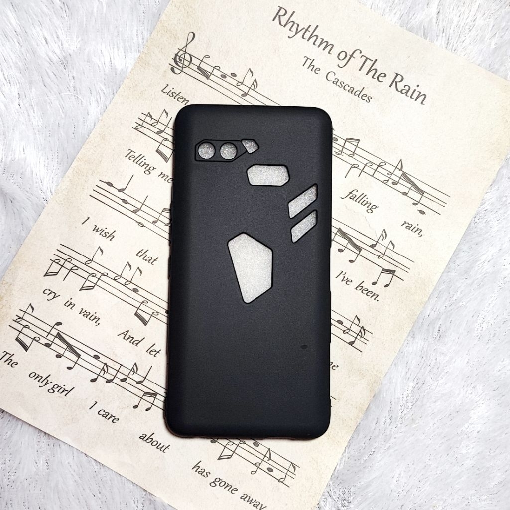 AKSESORIS COMPATIBLE FOR ASUS PHONE ROG 1 ZS600KL / ROG 2 /  ROG 3 / ROG 5 CASING BLACK MACARON SLIM