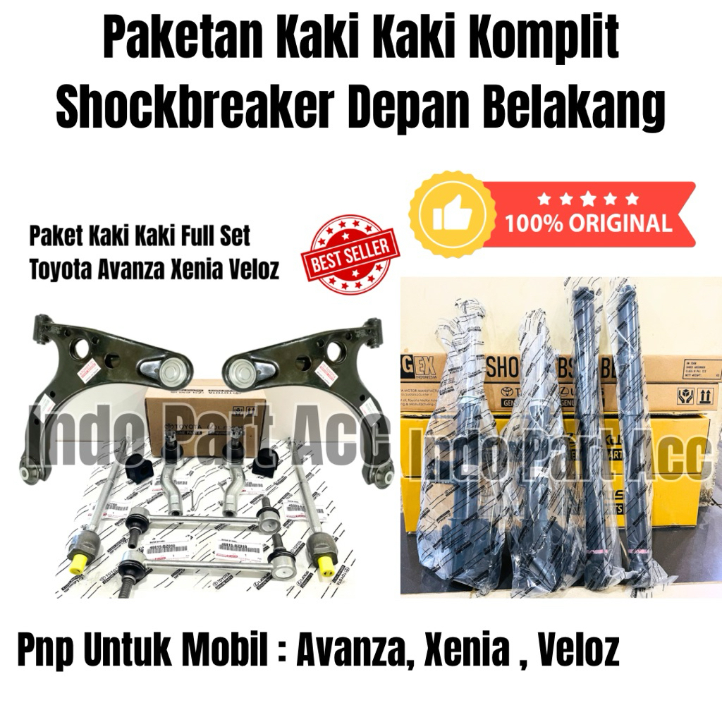 Paket Kaki Kaki Shockbreaker Depan Belakang - Lower Arm - Link Stabil - Long Tierod Rack End - Karet