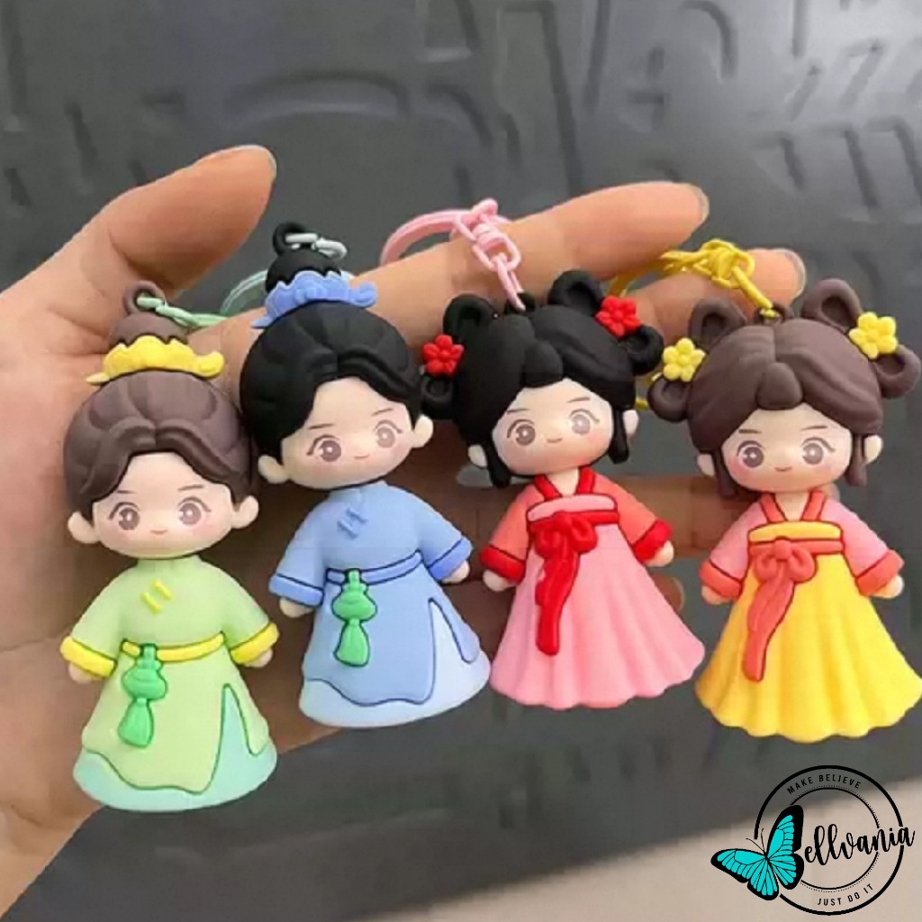 Gantungan Kunci Lucu Gadis Gaya Tradisional China Gantungan Tas Keychain 3D Hanfu