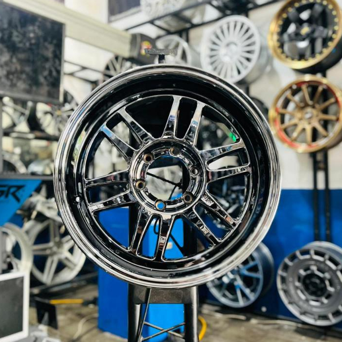 velg mobil jdm r18 rpf black chrome cocok untuk pajero fortuner triton hilux mux