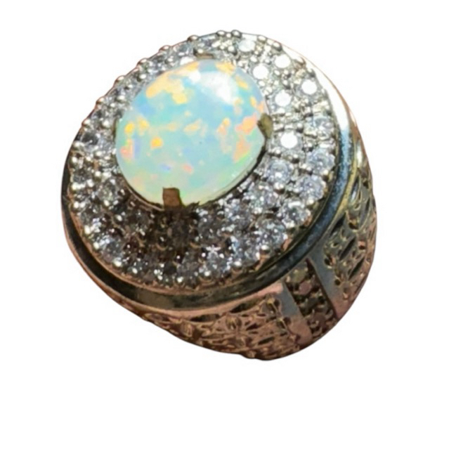 Cincin batu permata kalimaya susu australia minimalis | BD02-160